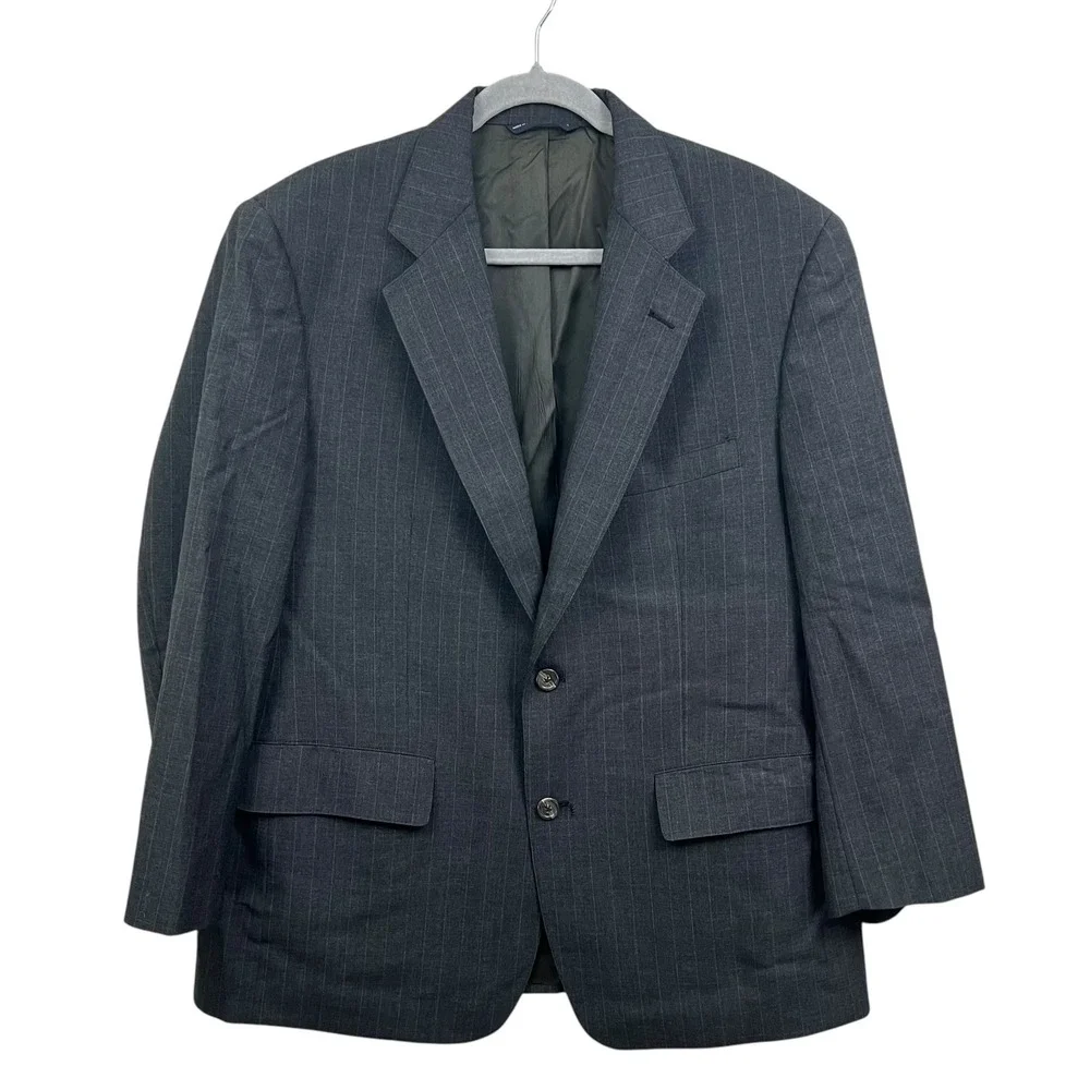 Brooks Brothers Mens Wool Pinstripe Blazer Suit 2 Button Vented Gray Size 42S